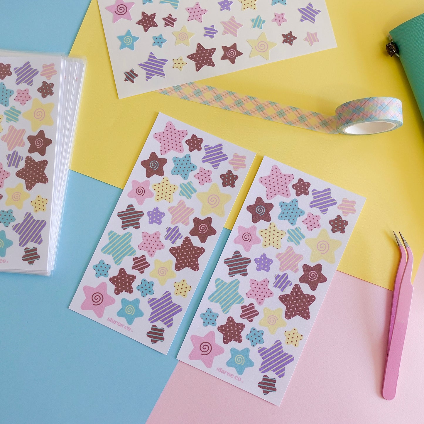 Candy Pattern Stars Sticker Sheet