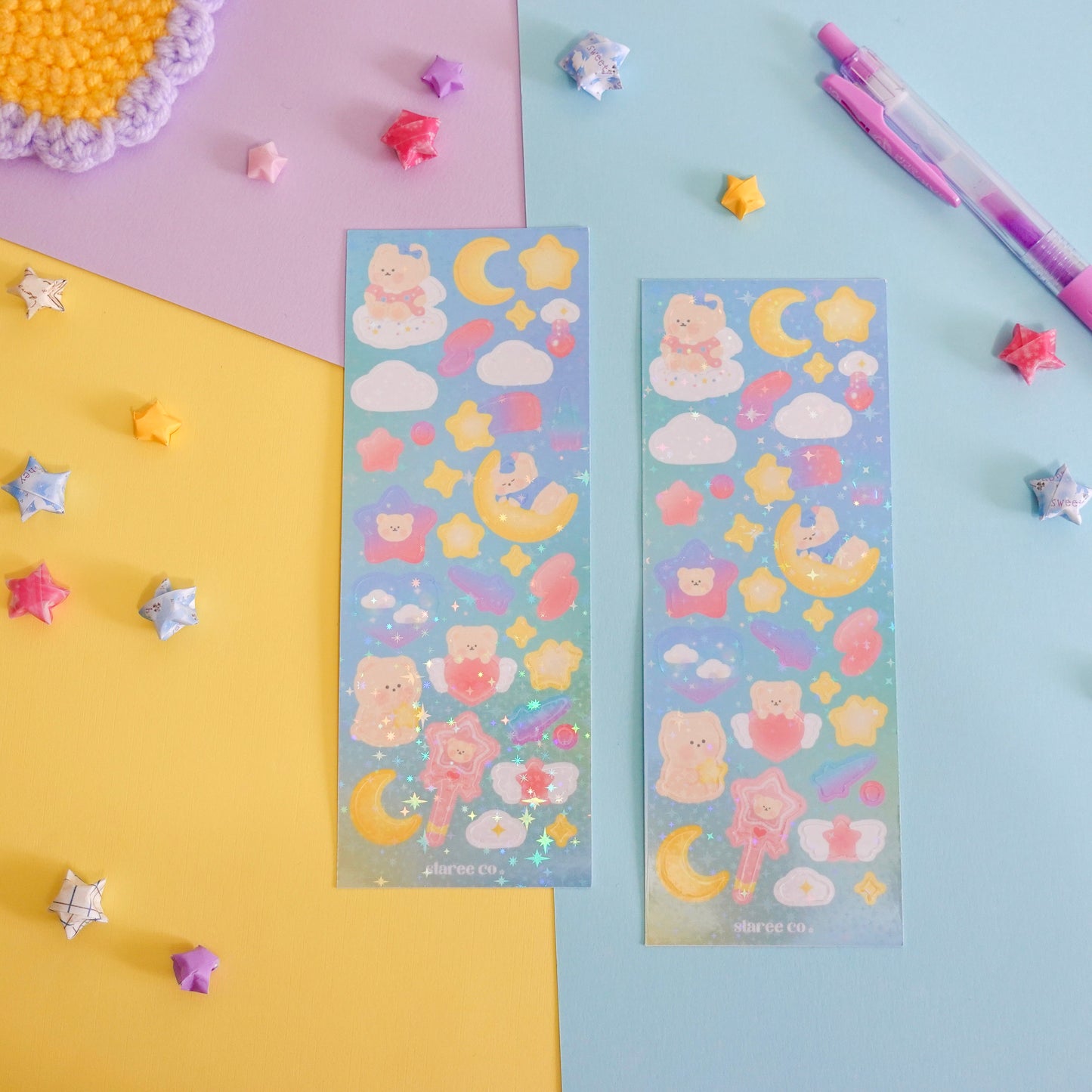 City Pop Night Sky Deco Sticker Sheet