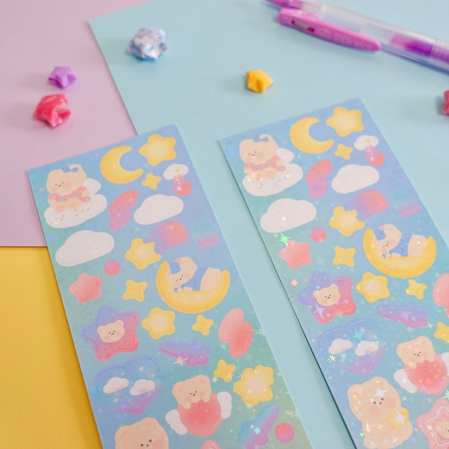 City Pop Night Sky Deco Sticker Sheet