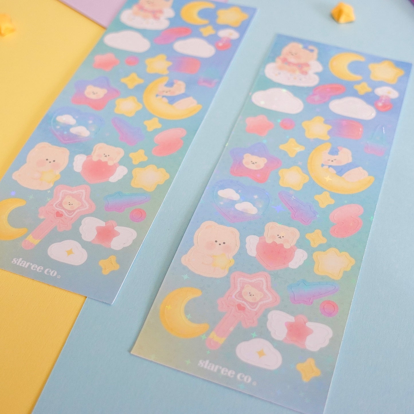 City Pop Night Sky Deco Sticker Sheet