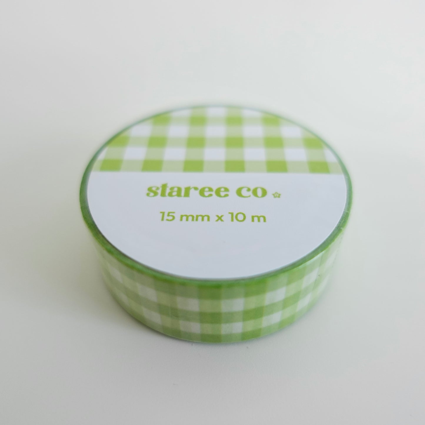 Green Apple Gingham Washi Tape