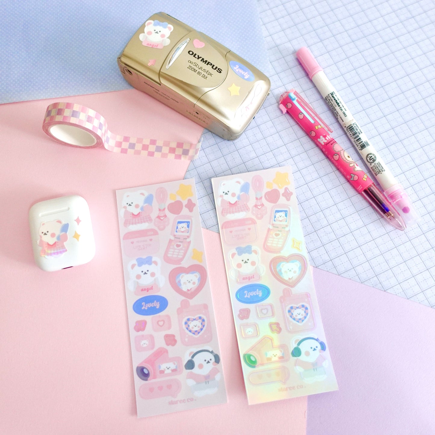 Pink Y2K Tech Sticker Sheet