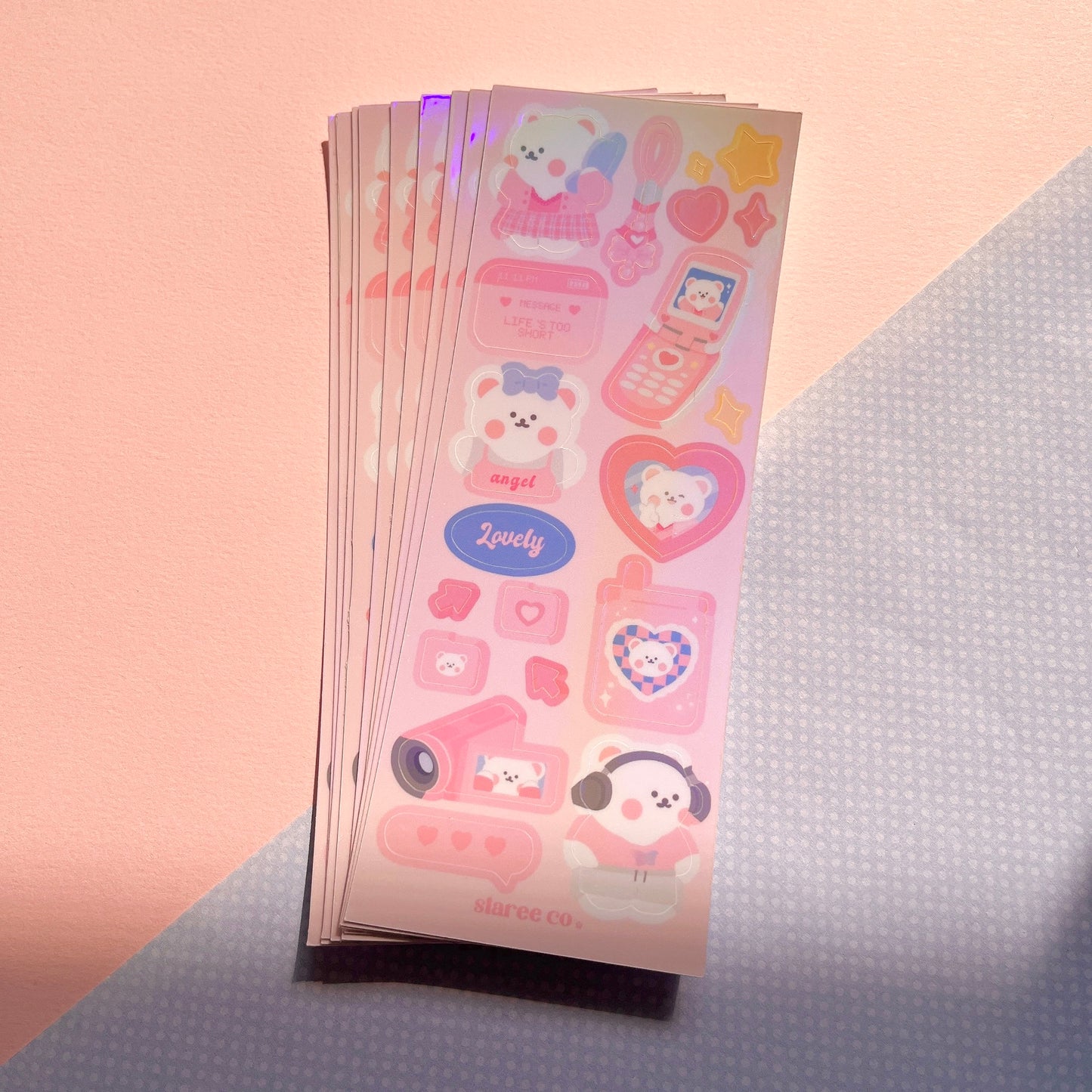 Pink Y2K Tech Sticker Sheet