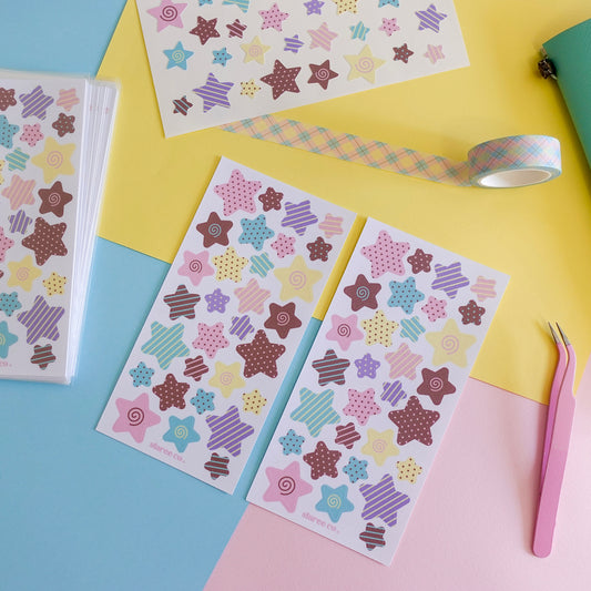Candy Pattern Stars Sticker Sheet