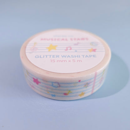 Musical Stars Glitter Washi Tape