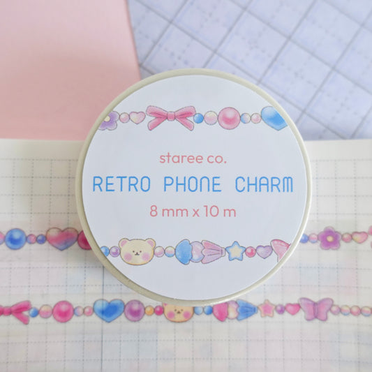 Retro Phone Charm Washi Tape