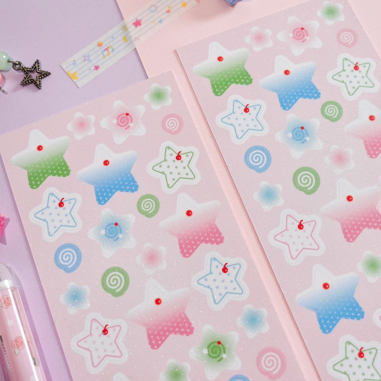 Cream Soda Stars Sticker Sheet
