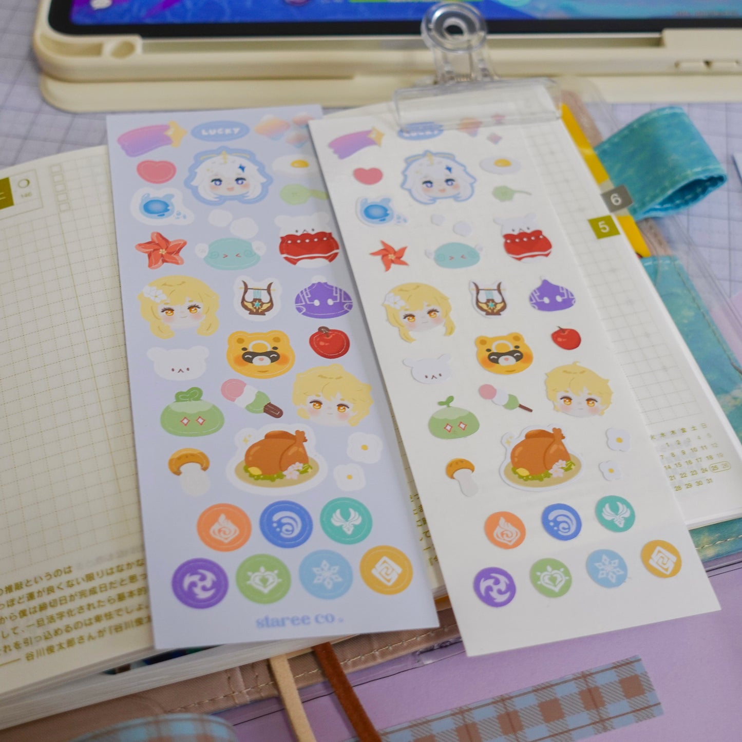 Genshin Impact Journaling Sticker Sheet