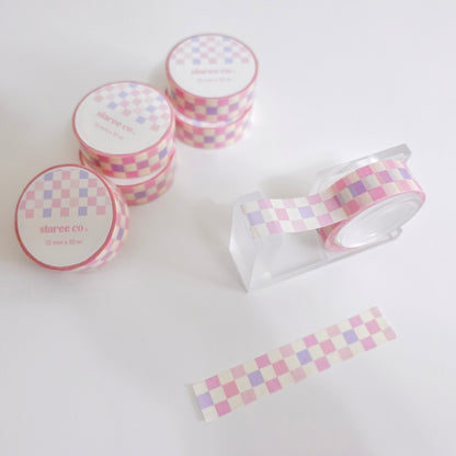 Pink and Periwinkle Checkered Washi Tape